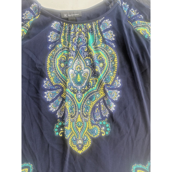 INC INTERNATIONAL CONCEPTS Women's MEDIUM Cold Shoulder Blouse Boho Rhinestones - Picture 5 of 7